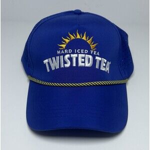 Twisted Tea Hard Iced Tea Blue Mesh Rope Back Adjustable Hat "Keep It Twisted"
